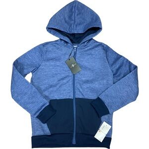 7 for all mankind Full Zip Hoodie SZ 7 Colorblock Blue Casual Spring NWT $49